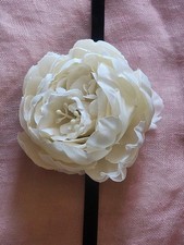 Big Fabric Peony Rose Flower Necklace On Velvet Choker 