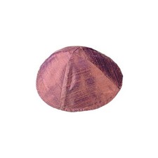 Raw silk kippah pink yarmulke - silk,