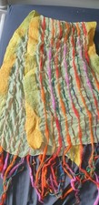 Felted Wool And Chiffon Autumn Scarf Boho Hippy Multicoloured