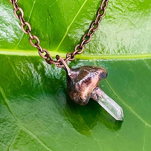 Mushroom copper pendant - mushroom,