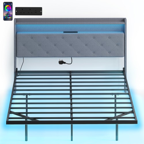 Homcom floating bed frame with - homcom,