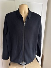 AUTOGRAPH HEAVY COTTON REVERSE ZIP CARDIGAN BLACK SZ LG BNWT EX DISPLAY RRP £45