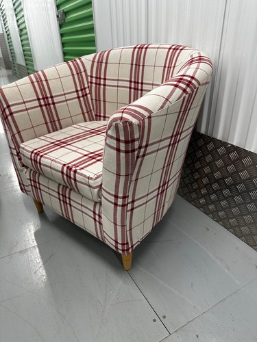 Tartan fabric tub chair - tub,