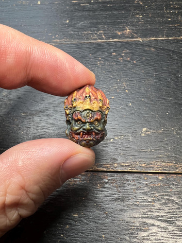 Handcarved tibetan mahakala - handcarved,
