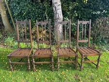 4x Mid-Century Modern Ercol Elm & Beech Dining Chairs: Yorkshire Highback Chairs