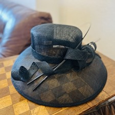 Début Black Sinamay Wide Brim