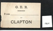 Great Eastern Railway. GER - Luggage Label (140) - Clapton