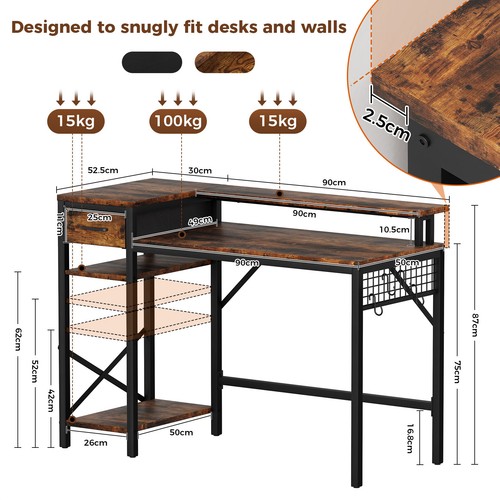 Tier home computer desk - 4-tier,