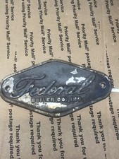 ANTIQUE-VINTAGE 1940's Federal Boiler Script Name Tag-Cast Iron 10"x 5"