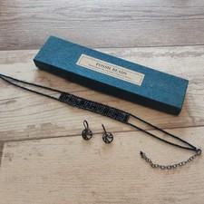Fossil Beads Earrings & Choker
