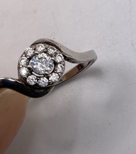 Silver Diamante Ring 925 Approx 21mm Inner Diameter Approx Size W