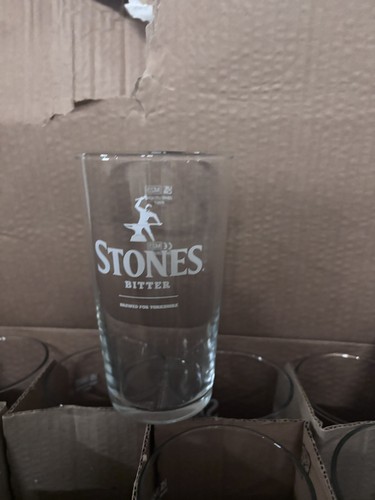 Stones bitter pint glasses - stones, x12