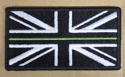 Union jack badge thin green - thin,