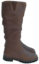 NEXT FOREVER COMFORT WOMENS SLOUCHED KNEE HIGH BROWN  LEATHER BOOTS SIZE UK 3.5