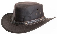 Mens Womens Aussie Hat Austrailan Oil Skin Wax Bush Cowboy Western Summer Cap