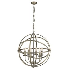 6 Lights Antique Brass Finish