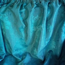 Teal Blue Jacquard Fully Lined Curtains W88" X L88" excellent quality 