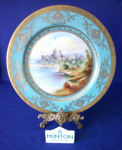 Minton cabinet plate signed - minton,
