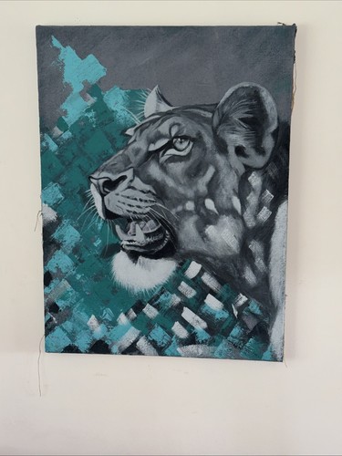 Painting lioness - painting, of
