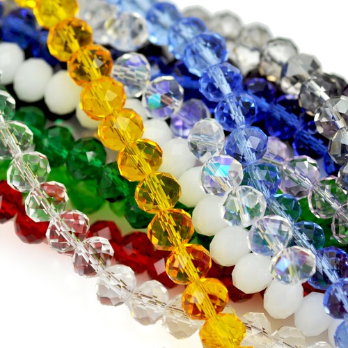 Faceted rondelle crystal - faceted,