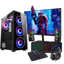 Full Setup Gaming PC Bundle Core i5 16GB 1TB+120GB SSD GTX 1050 4GB Win 11p
