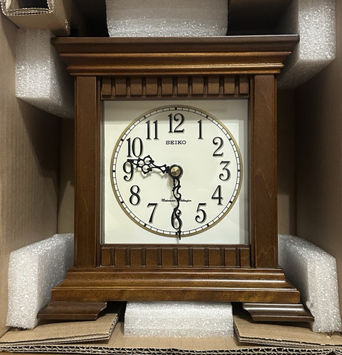 Seiko qxj028b brown wooden - seiko,