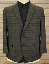Mens Marks and Spencer grey check blazer 48 short nova fides wool jacket tweed