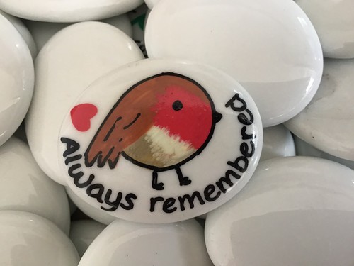 Hand painted robin memorial - robin,