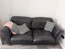 M&S Marks And Spencer Abbey Chocolate Brown Leather Sofa 