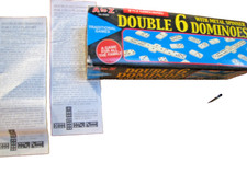 Double Six Dominoes with Spinners in the Box with Slide Lid Black Dominos