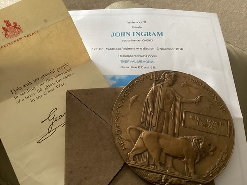 Ww1 death plaque ingram - death,