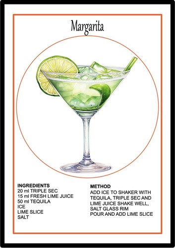 Margarita cocktail print - cocktail,