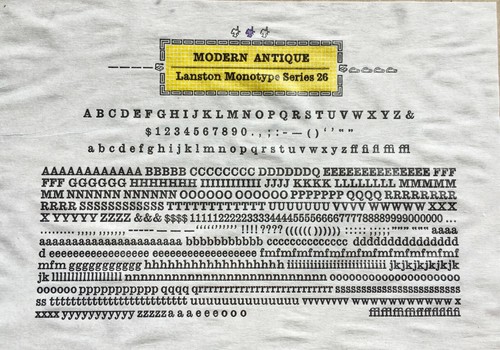 New letterpress type 12 - -,