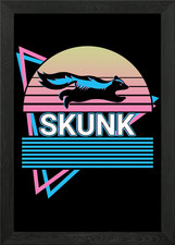 Skunk Retro Framed Wall Art