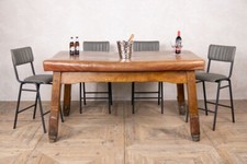 LEATHER TOP GYM BENCH VINTAGE QUIRKY RESTAURNT DINING TABLE