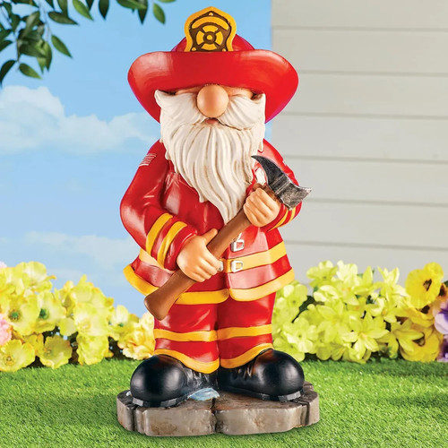 Adorable fireman gnome - fireman,
