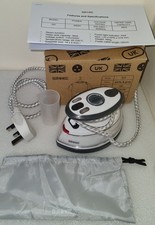 Duronic Mini Steam Iron SI3 | Small Grey Mains Powered Compact Travel Steamer 