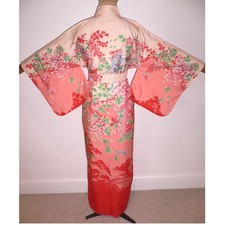 RRP £349 VINTAGE BUT NEW, SILK, JAPANESE, KIMONO STYLE DRESSING GOWN ROBE, LINED