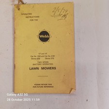 Vintage Webb Lawnmower ( Battery powered) Manual