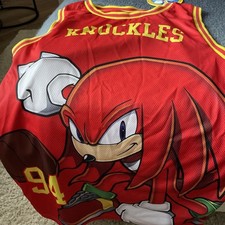 Sega☆Boys' Sonic the Hedgehog Knuckles Big Face American football style t shirt 