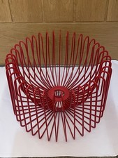 Vintage IKEA 90s Ehlen Johansson Tradig Red Wire Fruit Bowl Basket Retro Atomic