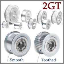 2GT Timing Belt Smooth/Toothed Tooth Idler Drive Pulley Pitch 2mm Bore 3mm~15mm