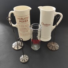 Horlicks and Ovaltine Mixers With Original Mixing Sticks C1930 - 1950