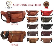 Genuine Distressed Leather Bum Bag Money Waist Belt Holiday Festival Cash Wallet