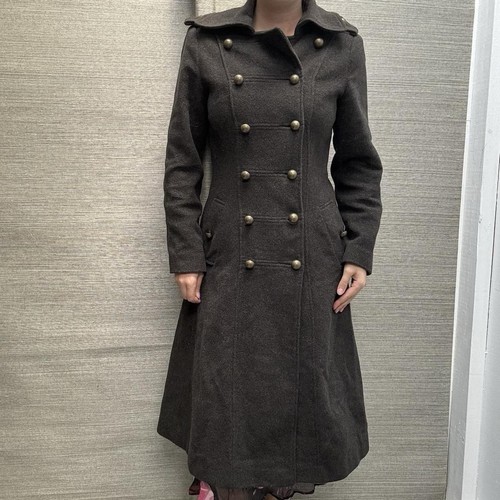 Grey brown wool pea coat - , with