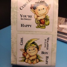 Tiny Nymphs New Baby rubber stamp craft 