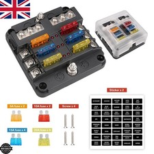 6 Way Blade Fuse Box Block FuseBox Holder Auto Marine Bus Bar Car Kit 12V 32V UK