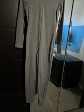 Grey zip up unitard, size S