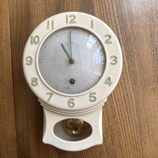 Smiths Bakelite Kitchen Wall Clock C1950 Art Deco Original Working