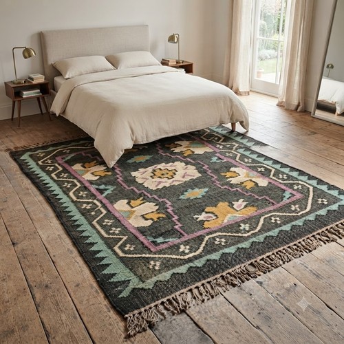 Rug wool jute - wool, kilim